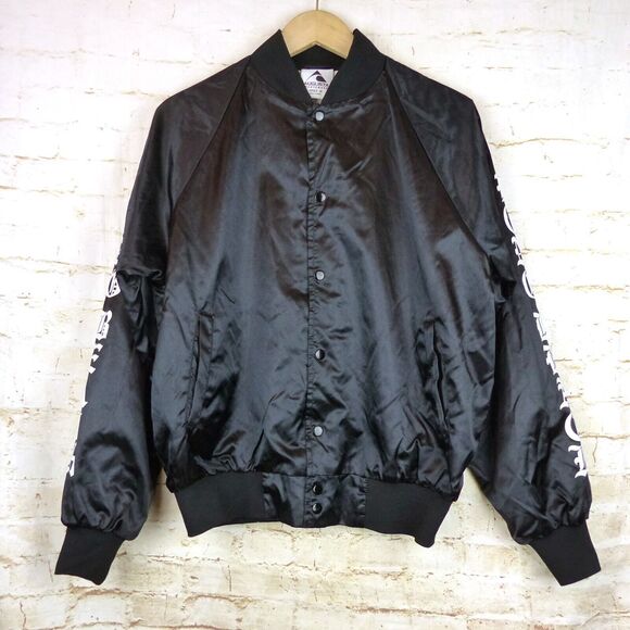 Justin Bieber Purpose World Tour Bomber Jacket Adult M Black Satin Long Beach - Picture 2 of 12